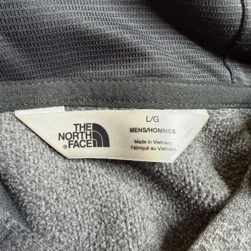 The North Face Mens Large Heather Grey Logo Performance Hoodie Sweatshirt